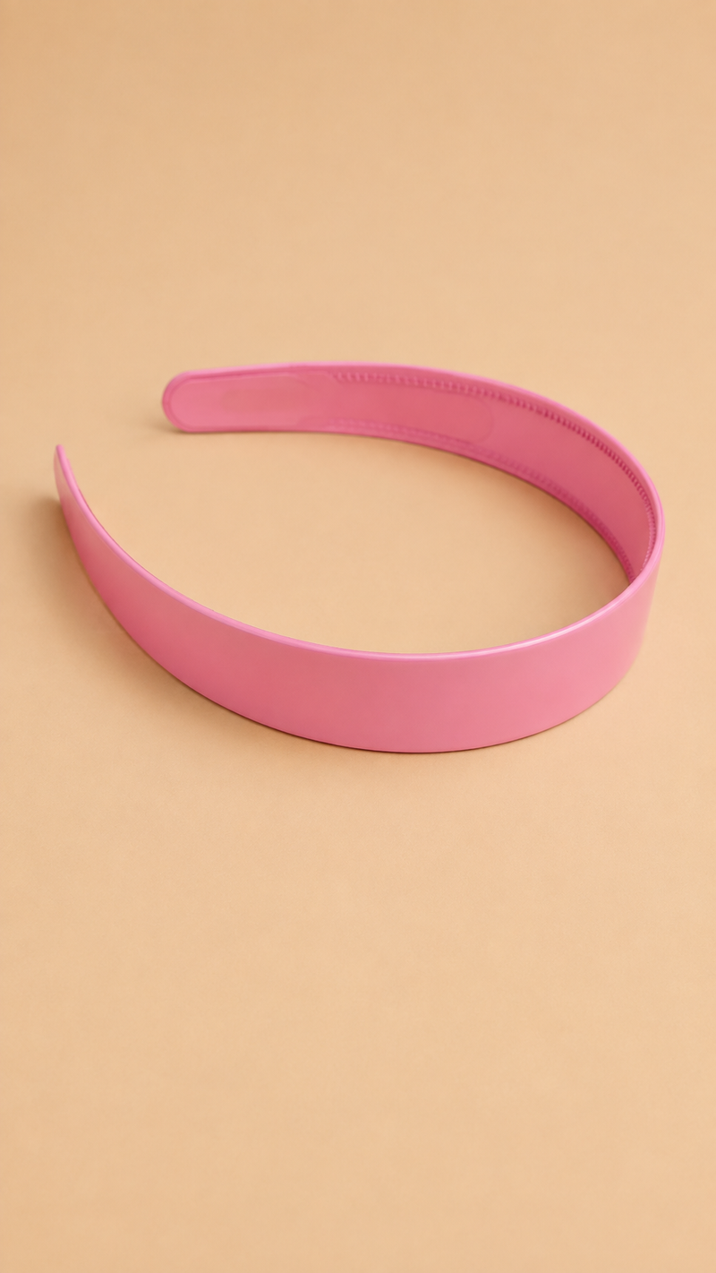 Classic Wide Plastic Hair Headband for Girls & Women – Pink