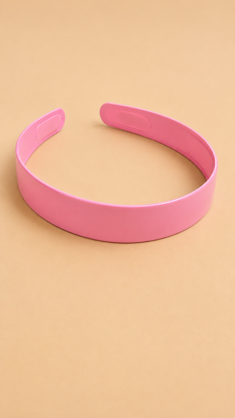 Classic Wide Plastic Hair Headband for Girls & Women – Pink