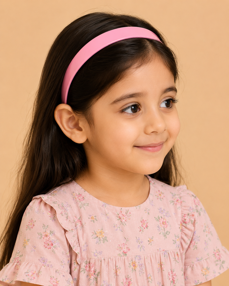 Classic Wide Plastic Hair Headband for Girls & Women – Pink