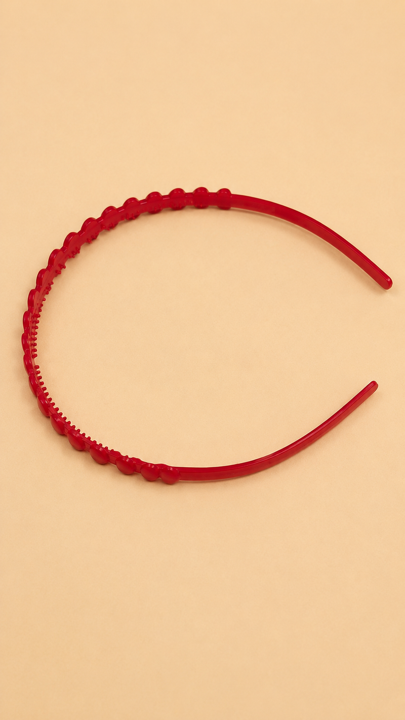 Red Beaded Hair Headband for Girls – Cute & Stylish Hair Band