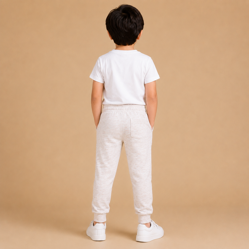 Kids Premium Light Beige Jogger Pants – Soft & Comfortable Casual Trousers