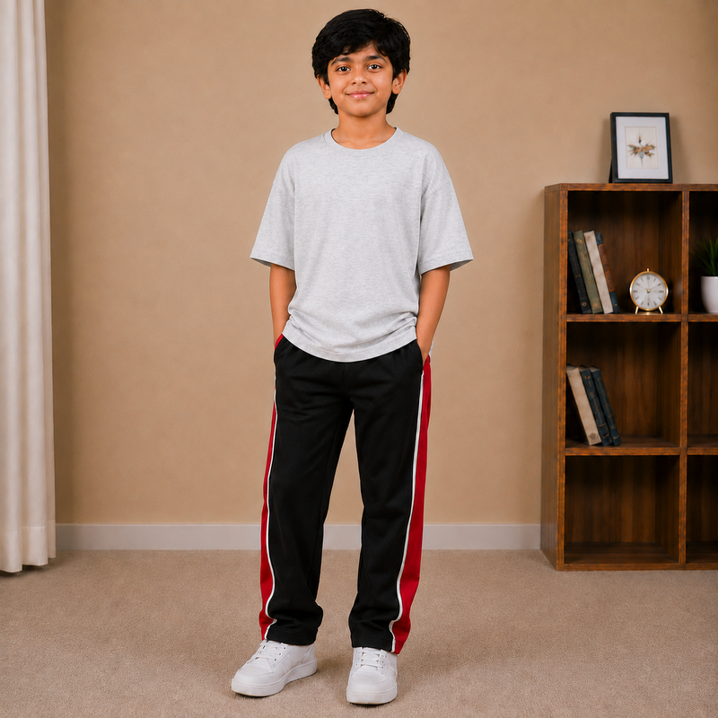 Kids Oversized Drop Shoulder T-Shirt – Light Grey