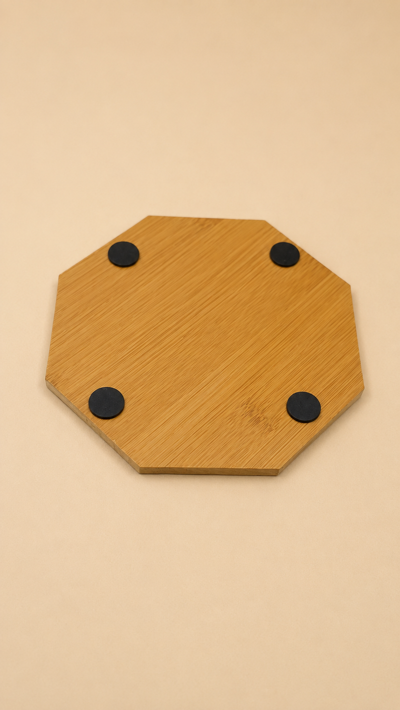 Title: Premium Bamboo Heat Pad Coaster – Heat Resistant Wooden Trivet for Hot Pots & Cups
