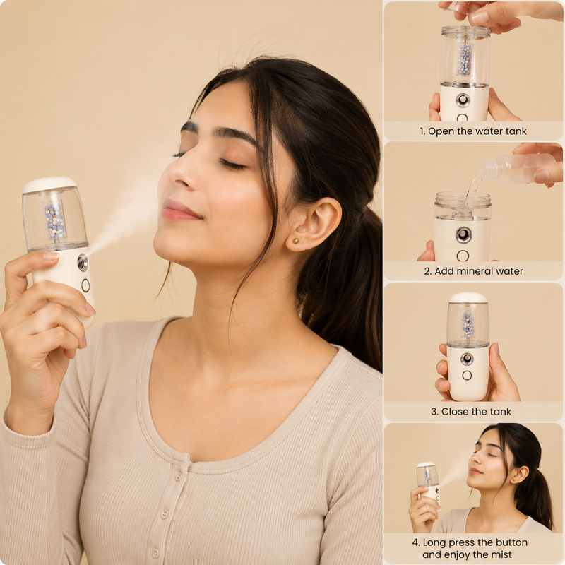 Portable Nano Facial Mist Sprayer – USB Rechargeable Mini Moisture Sprayer