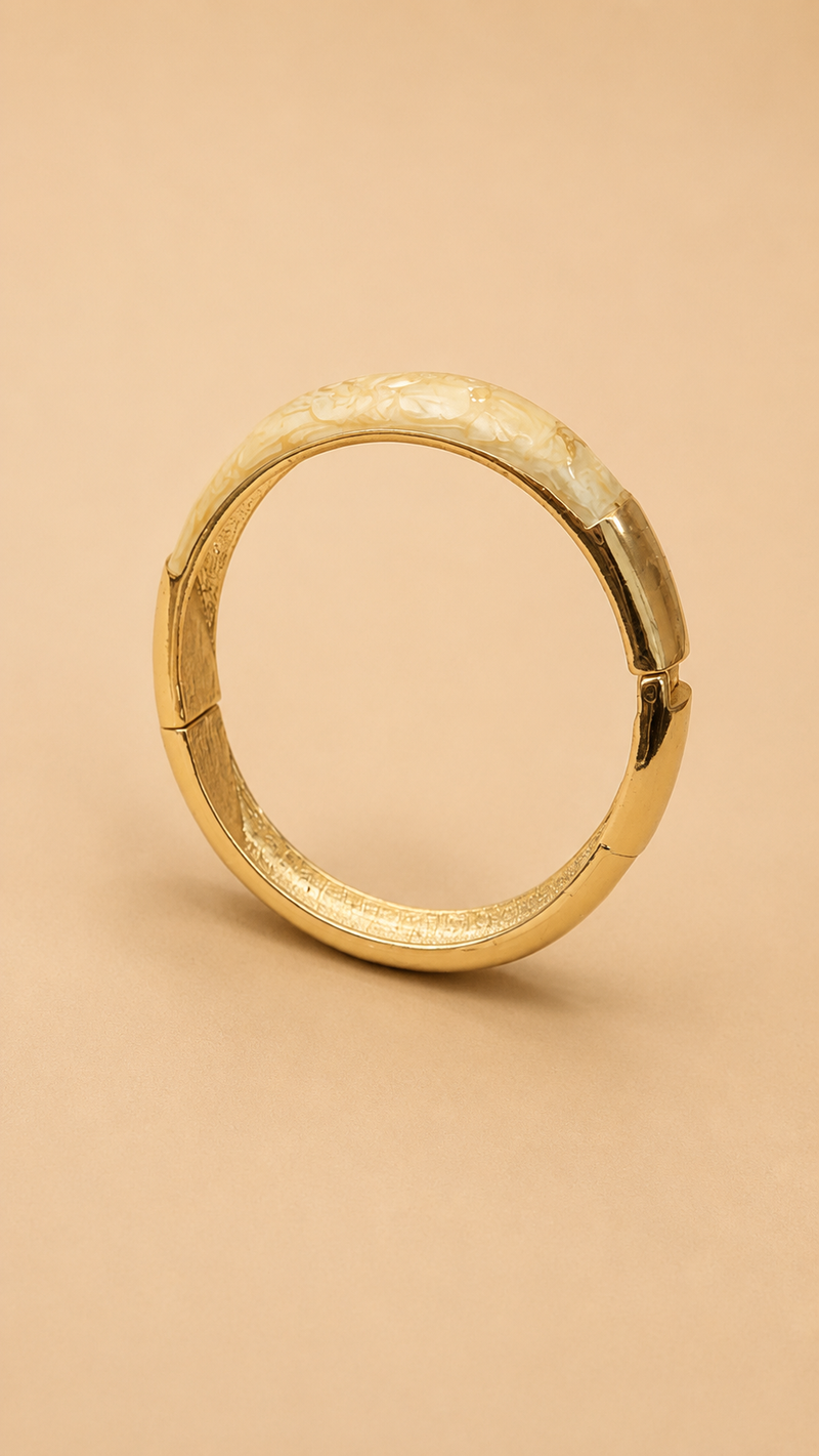 Elegant Gold-Tone Dolphin Design Hinged Bangle Bracelet for Women
