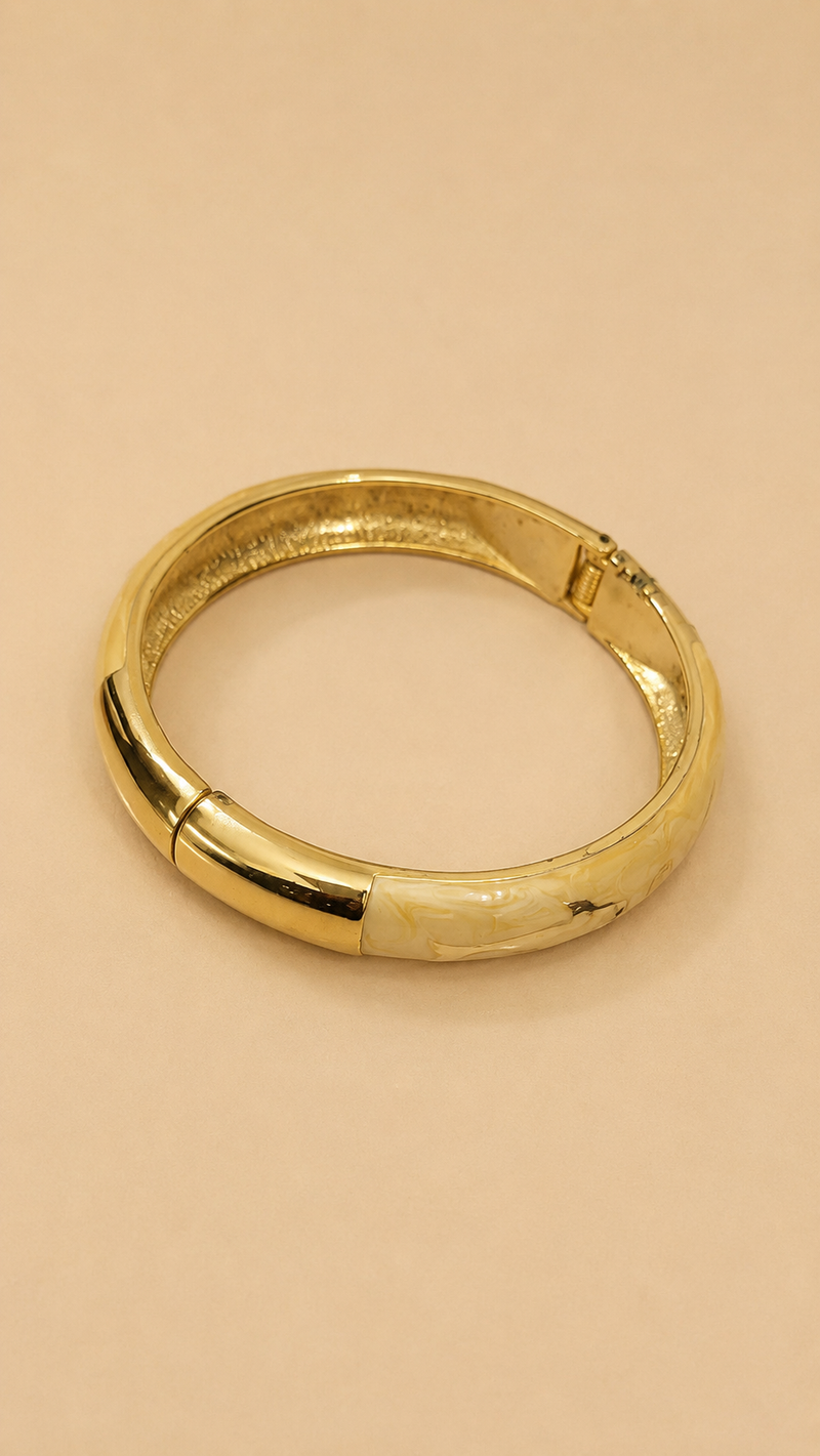 Elegant Gold-Tone Dolphin Design Hinged Bangle Bracelet for Women