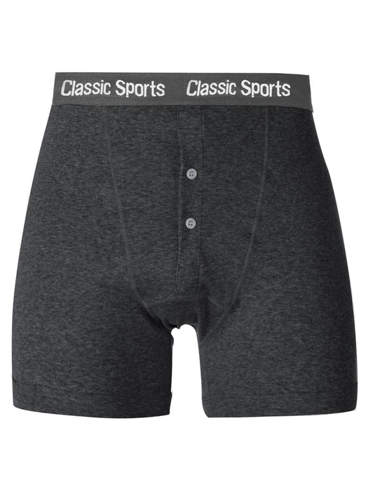 Classic Sport Single Jersey Boxer Brief For Men-Charcoal Melange-BR88889