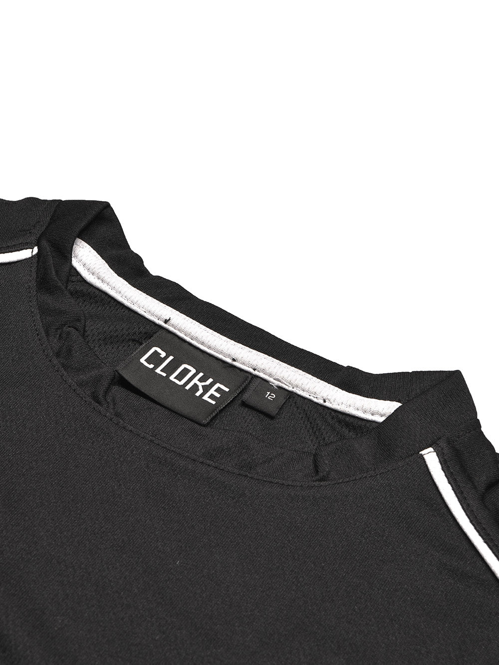 Cloke Active Wear Crew Neck T-Shirt For Kids-Black & White-BR13604