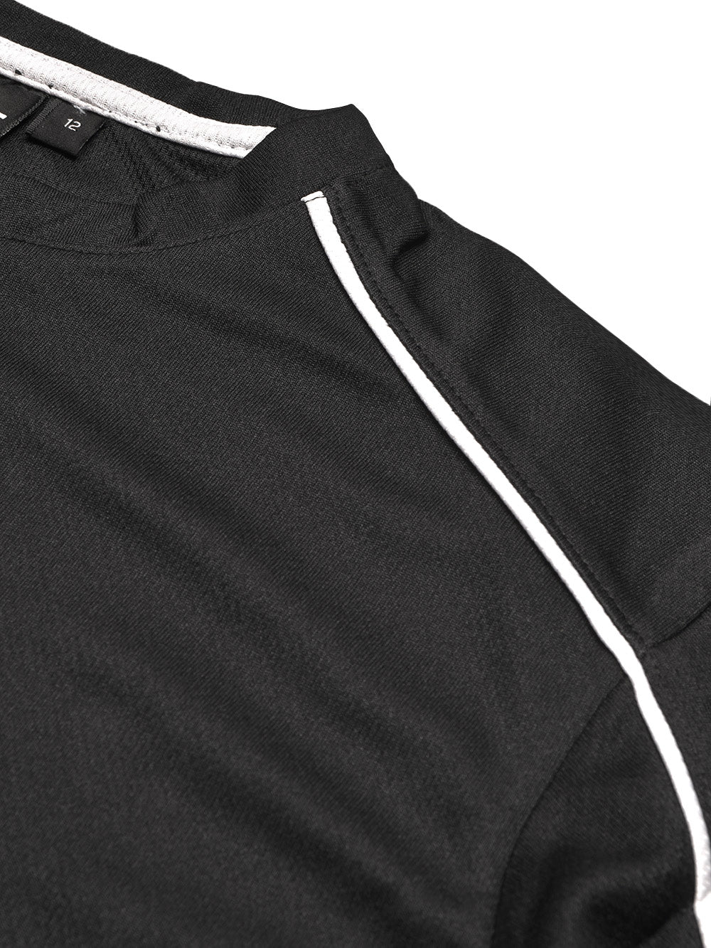 Cloke Active Wear Crew Neck T-Shirt For Kids-Black & White-BR13604