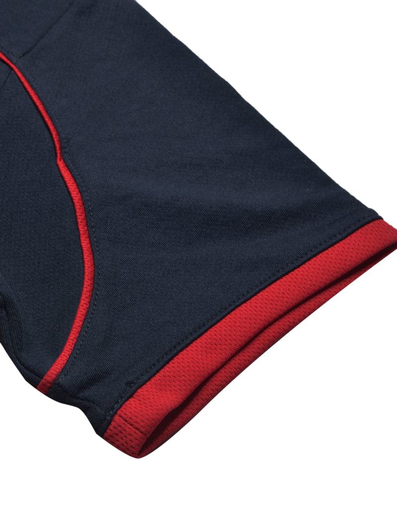 Cloke Active Wear Crew Neck T-Shirt For Kids-Navy & Red-BR13605