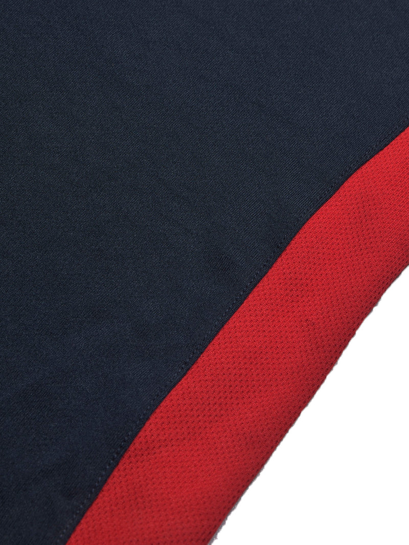 Cloke Active Wear Crew Neck T-Shirt For Kids-Navy & Red-BR13605