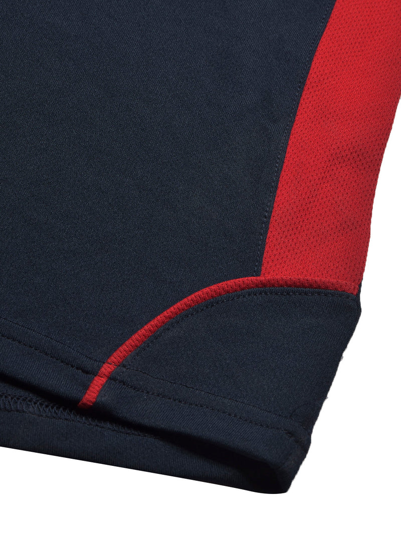 Cloke Active Wear Crew Neck T-Shirt For Kids-Navy & Red-BR13605