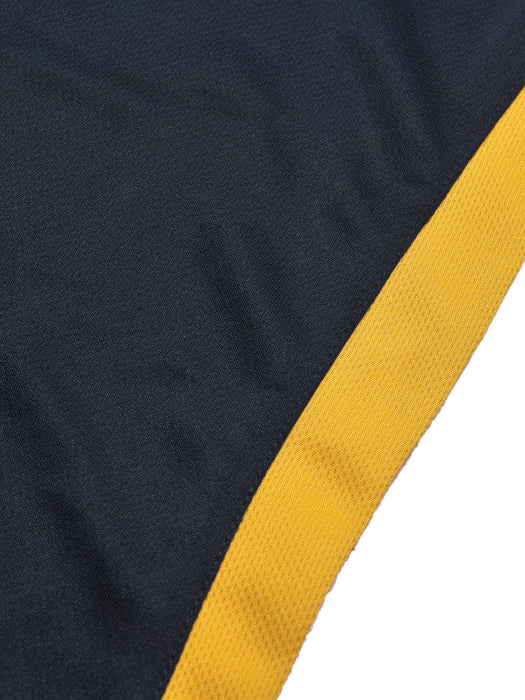 Cloke Active Wear Crew Neck T-Shirt For Kids-Navy & Yellow-BR13603