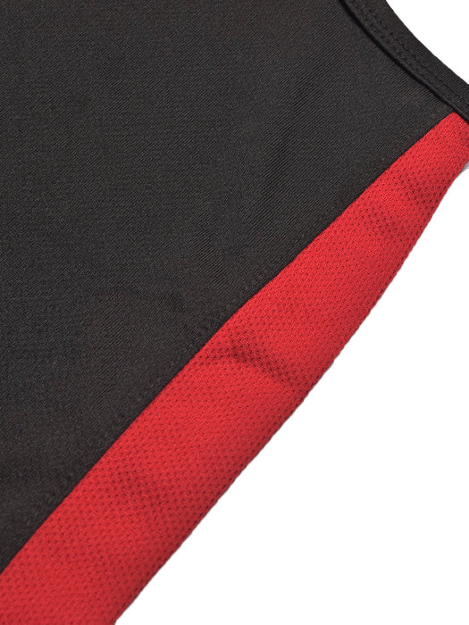 Cloke Active Wear Sleeveless T-Shirt For Kids-Black & Red-BR13607