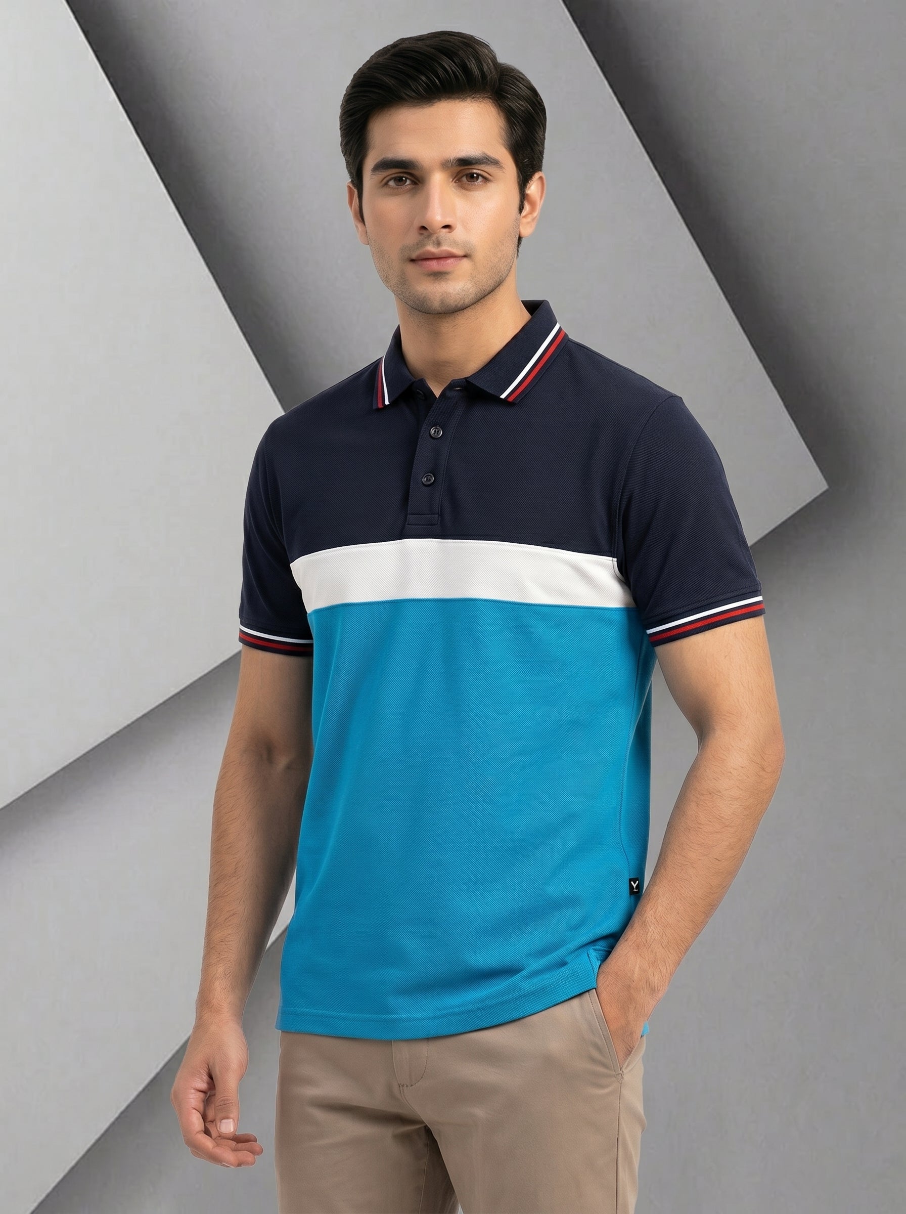 Stylish Spandex Dry Polo Shirt For Men-Black-BE1342/Rt006