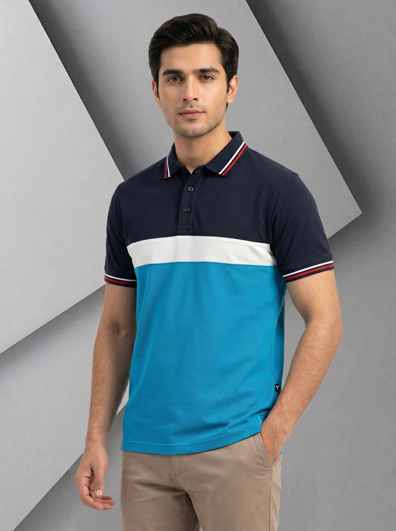 Stylish Spandex Dry Polo Shirt For Men-Black-BE1342/Rt006