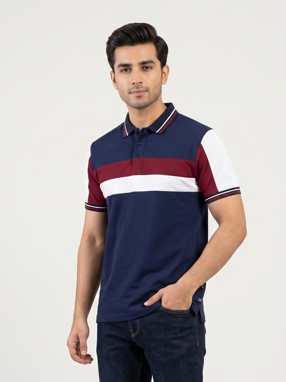 Stylish Spandex Dry Polo Shirt For Men-Purple-BE1342/Rt010