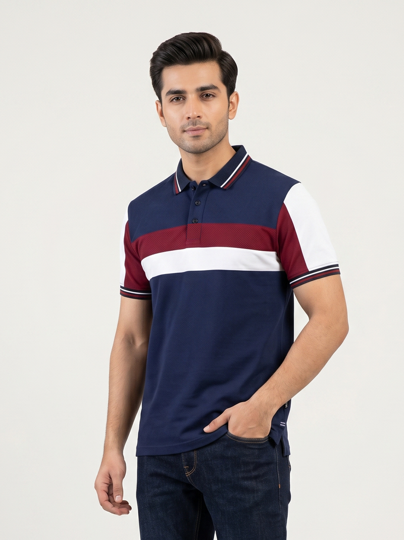 Stylish Spandex Dry Polo Shirt For Men-Purple-BE1342/Rt010