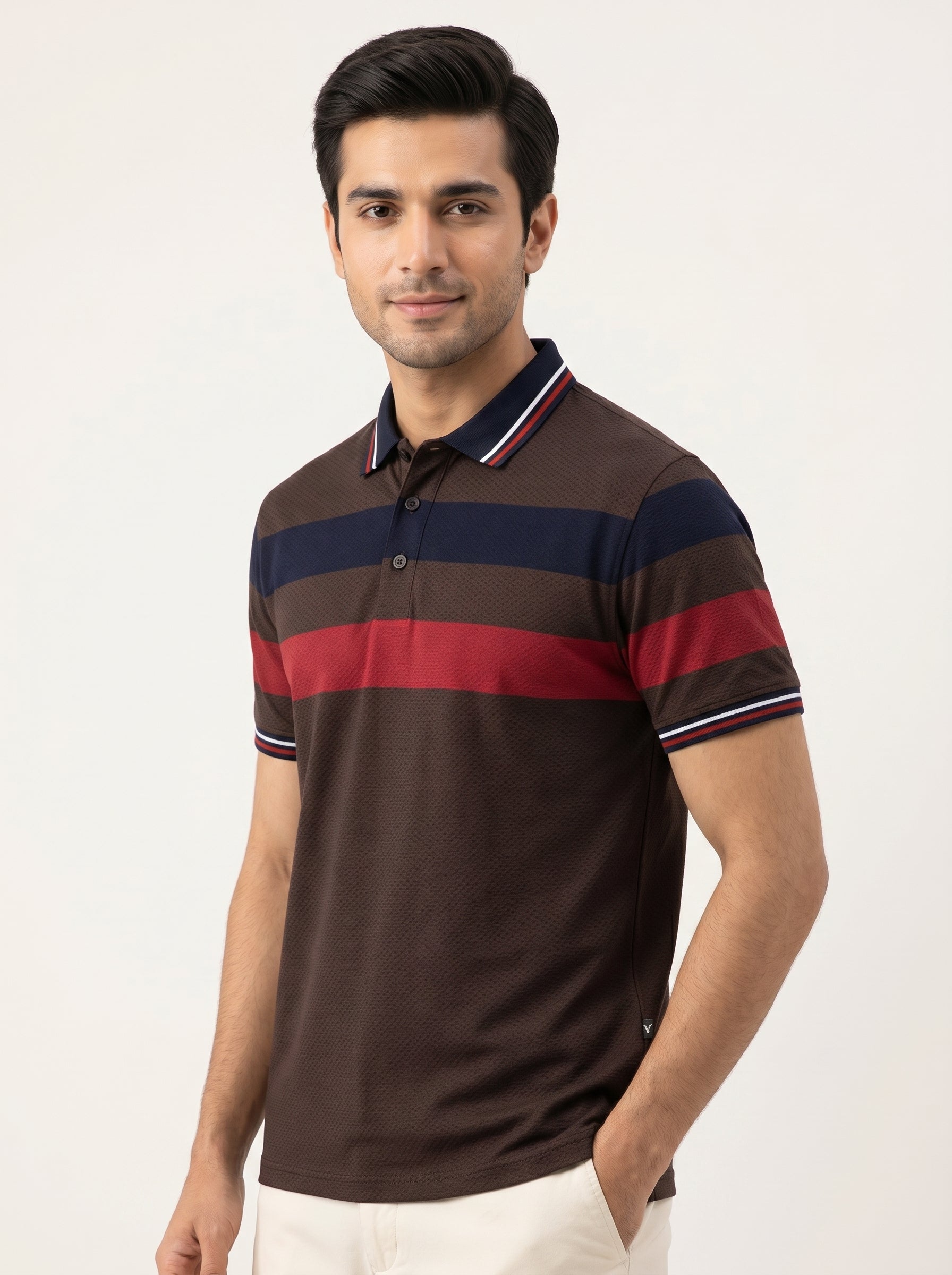 Stylish Spandex Dry Polo Shirt For Men-Black-BE1342/Rt011