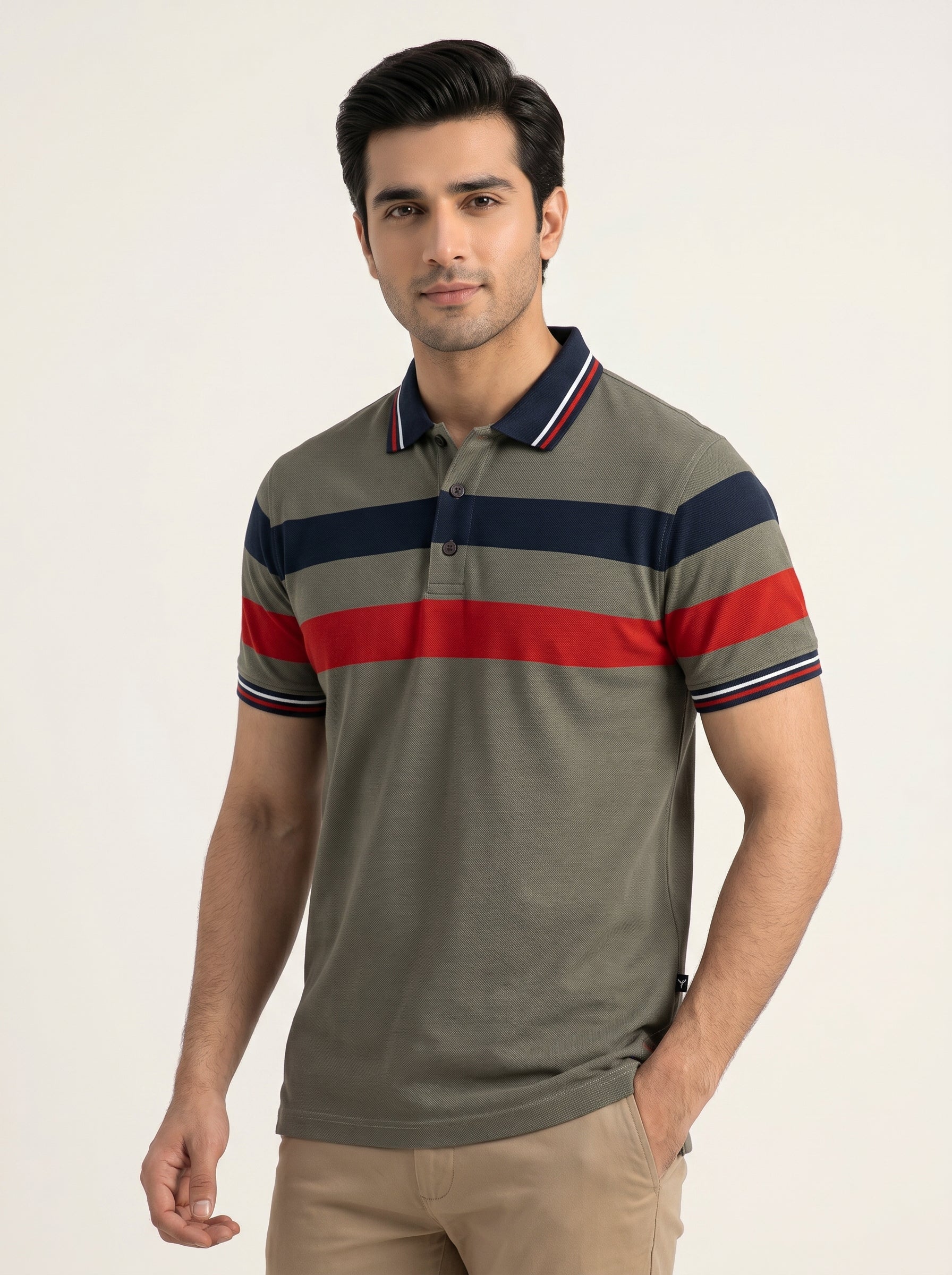 Stylish Spandex Dry Polo Shirt For Men-Black-BE1342/Rt016
