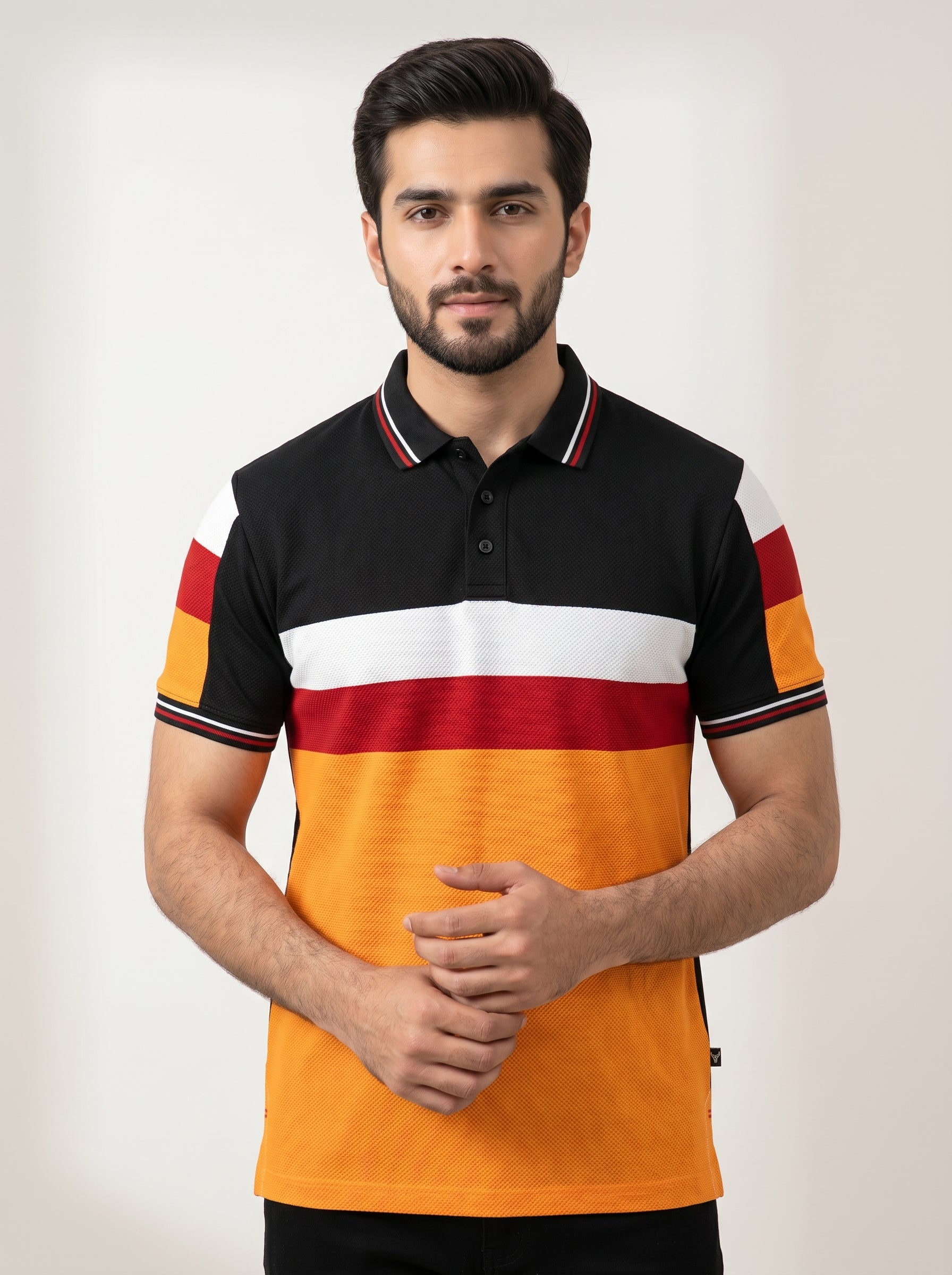 Stylish Spandex Dry Polo Shirt For Men-Black-BE1342/Rt018