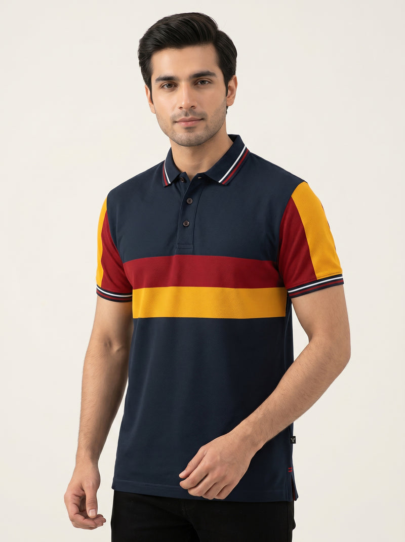 Stylish Spandex Dry Polo Shirt For Men-Black-BE1342/Rt020