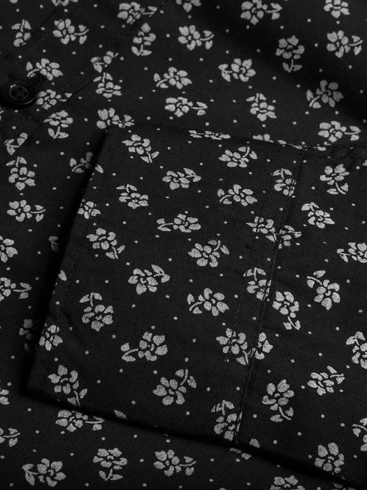 DKRS Premium Casual Shirt For Men-Black with Allover Flower Print-BR13661