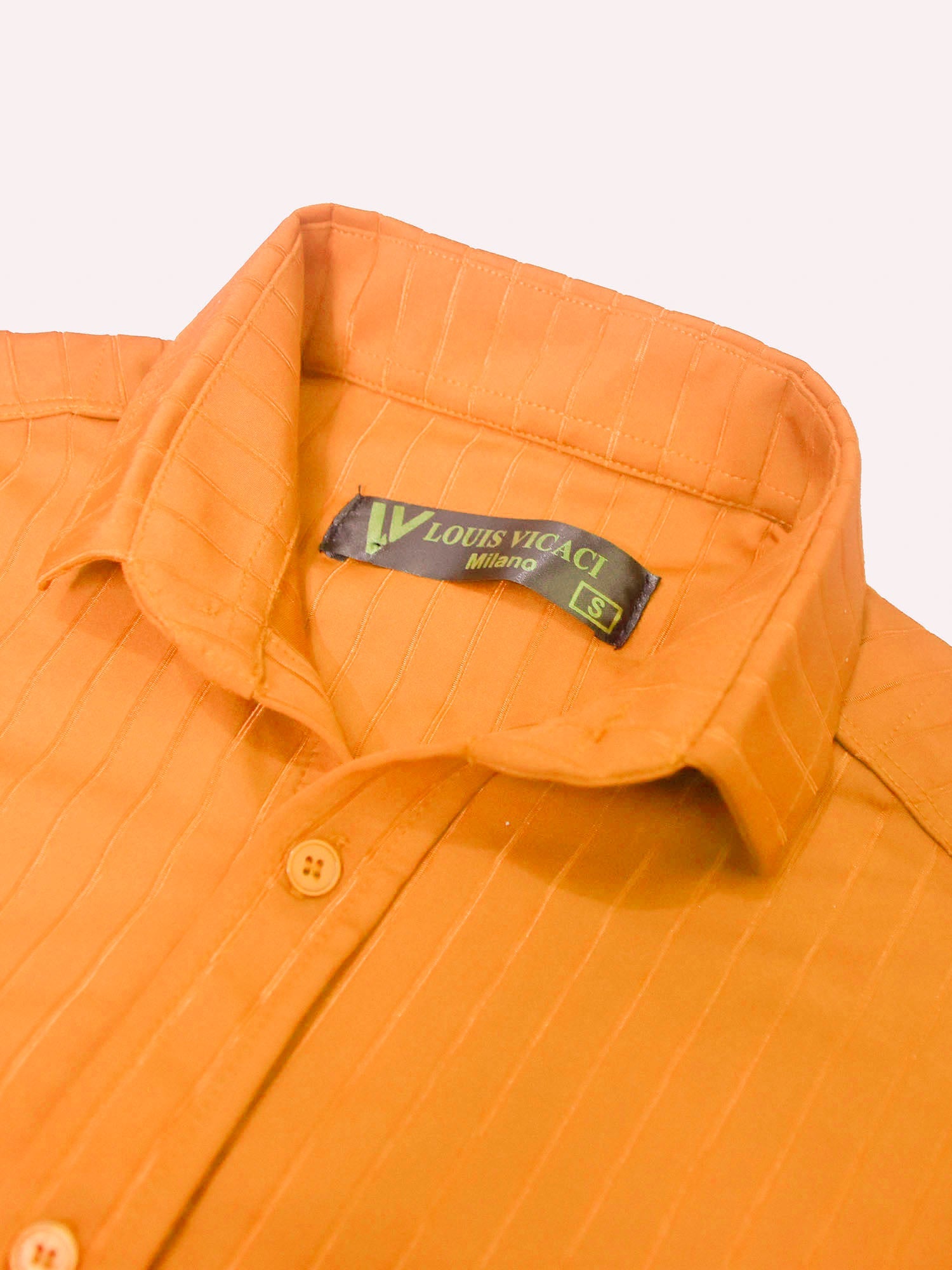Louis Vicaci Super Stretchy Slim Fit Lycra Casual Shirt For Men-Yellow with Lining-BR414