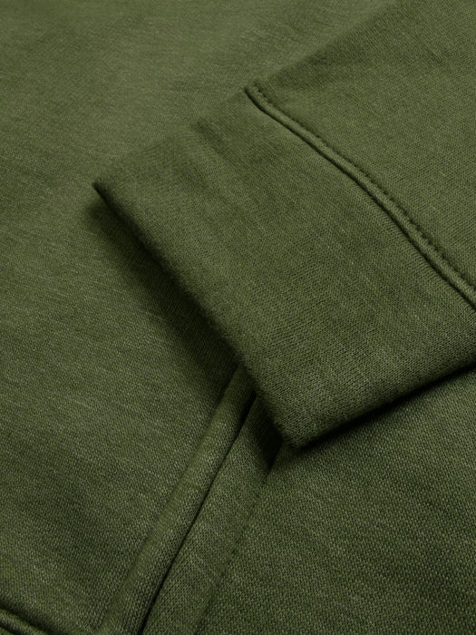 Louis Vicaci Zipper Fleece Mock Neck Jacket For Men-Olive-RT2284