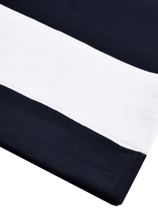 Louis Vicaci Terry Fleece Sweatshirt For Men-White with Navy Stripe-BR808