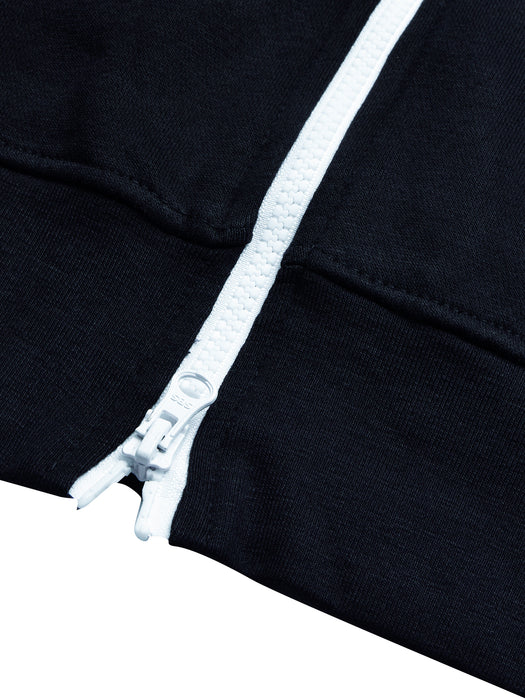 Louis Vicaci Fleece Stylish Zipper Mock Neck For Men-Navy-BR809