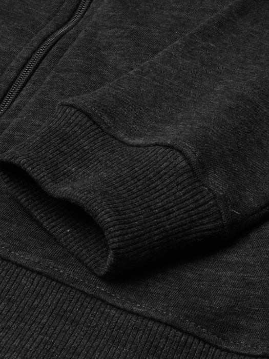 Louis Vicaci Fleece Zipper Tracksuit For Men-Charcoal Melange-RT1247