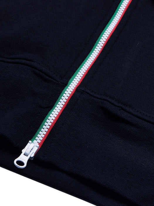 Louis Vicaci Fleece Stylish Zipper Mock Neck For Men-Navy with Tri Stripe-BR810