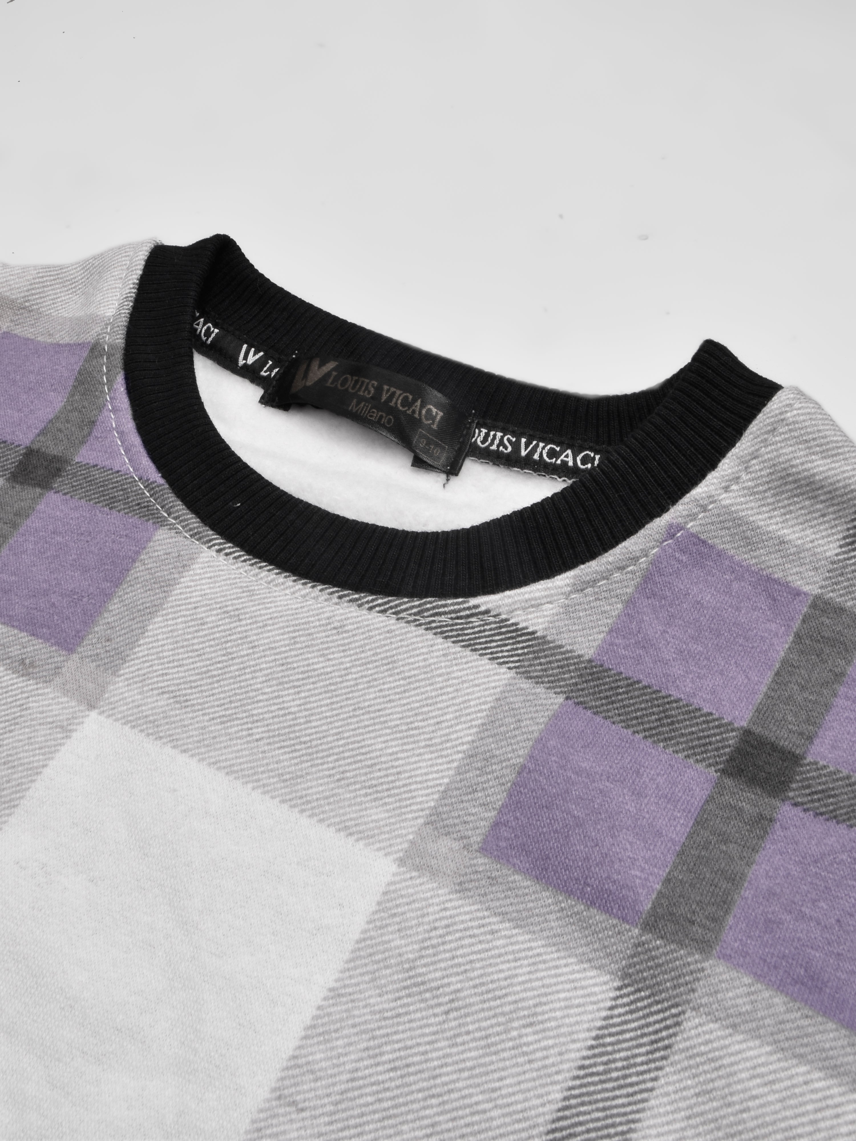 Louis Vicaci Fleece Sweatshirt For Kids Allover Check-RT2204