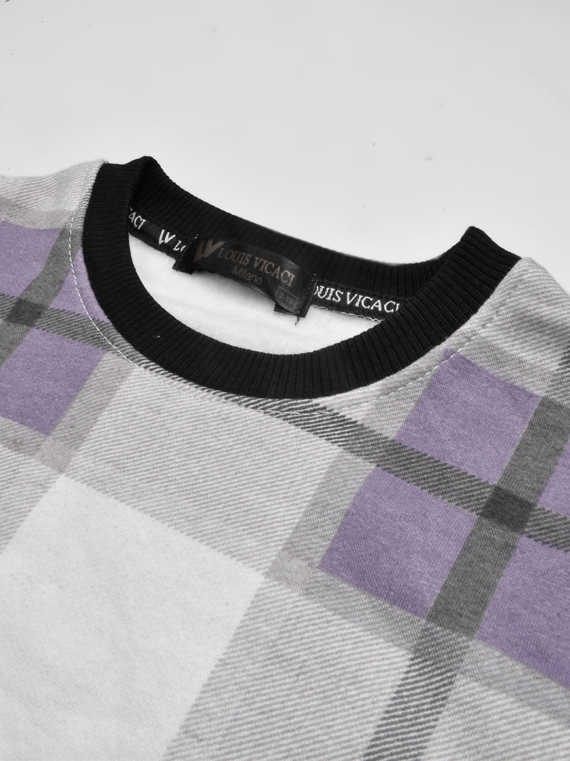 Louis Vicaci Fleece Sweatshirt For Kids Allover Check-RT2204
