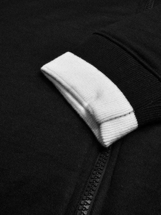Louis Vicaci Zipper Inner Fur Bomber Jacket For Men-Black-RT2315
