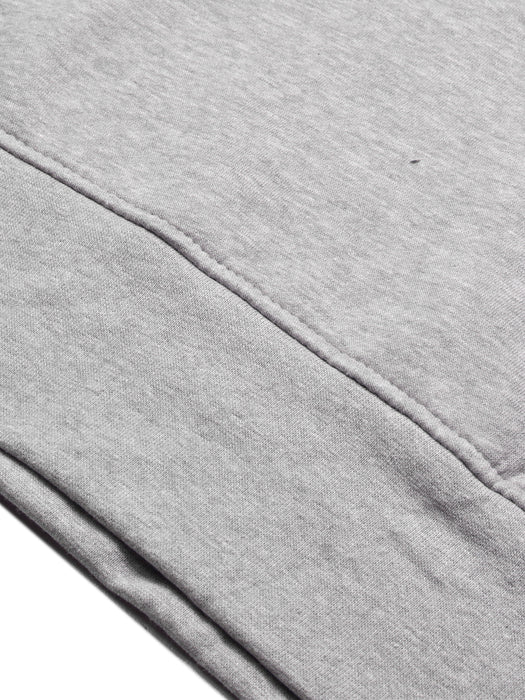 Louis Vicaci Fleece Stylish Raglan Sleeve 1/4 Zipper Mock Neck For Men-Grey Melange-BR1023