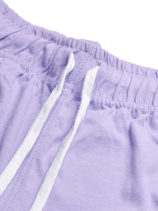 AD Single Jersey Tracksuit For Ladies-Light Purple with White & Grey Stripe-BR13742