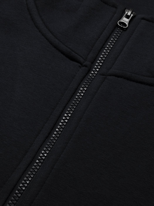 Louis Vicaci Fleece Stylish 1/4 Zipper Mock Neck For Men-Black-BR1018