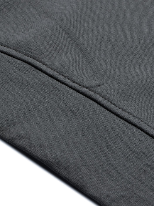 Payper Fleece Stylish 1/4 Zipper Mock Neck For Men-Dark Grey-BR1120
