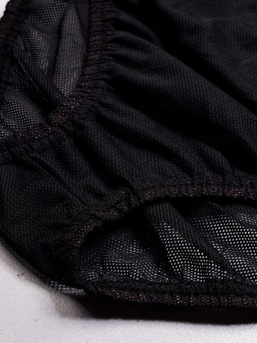New stylish Net Bikini Bottom For Ladies-Black-BR761