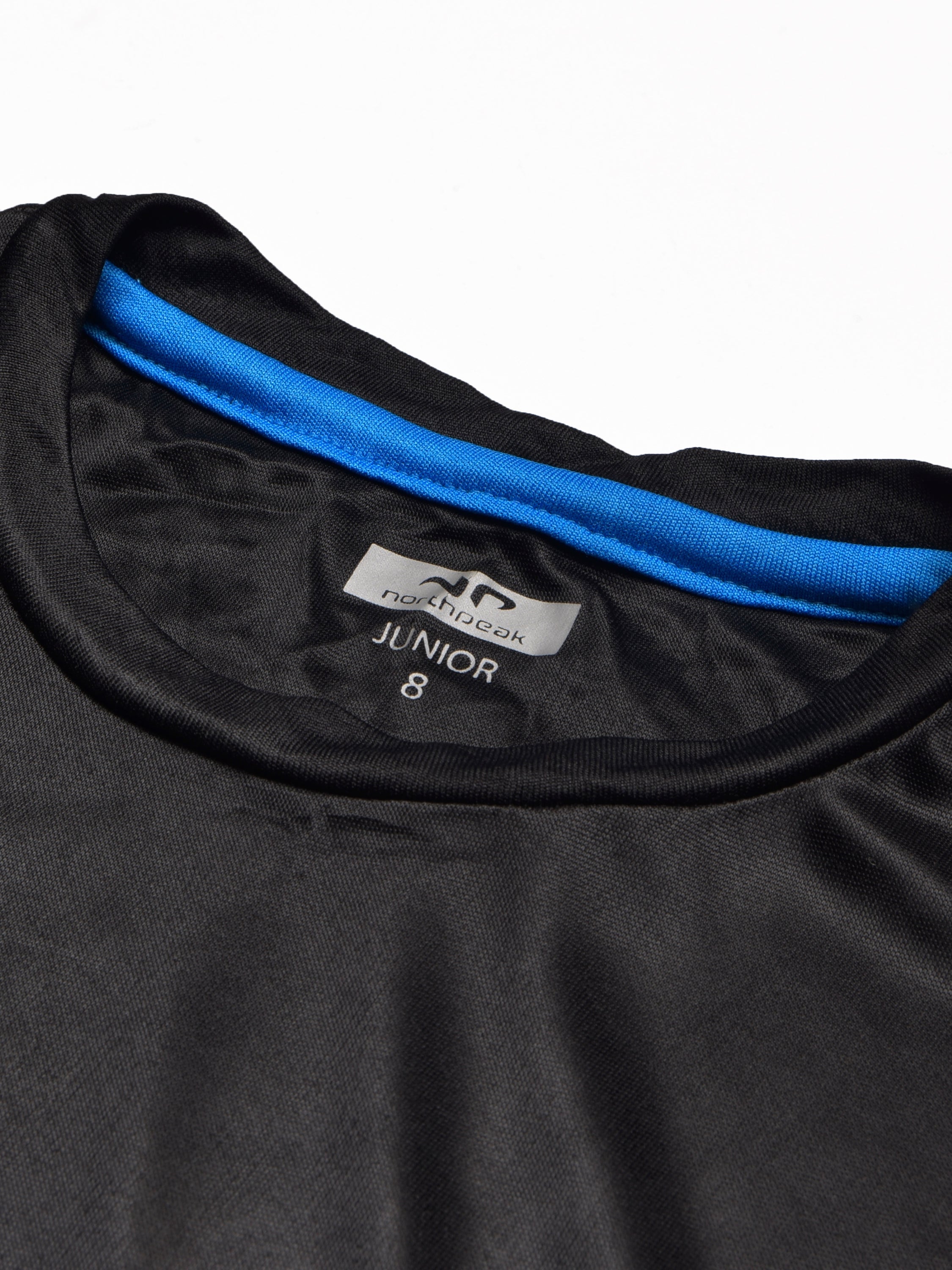 North Peak Crew Neck T Shirt For Boys-Black-RT2524