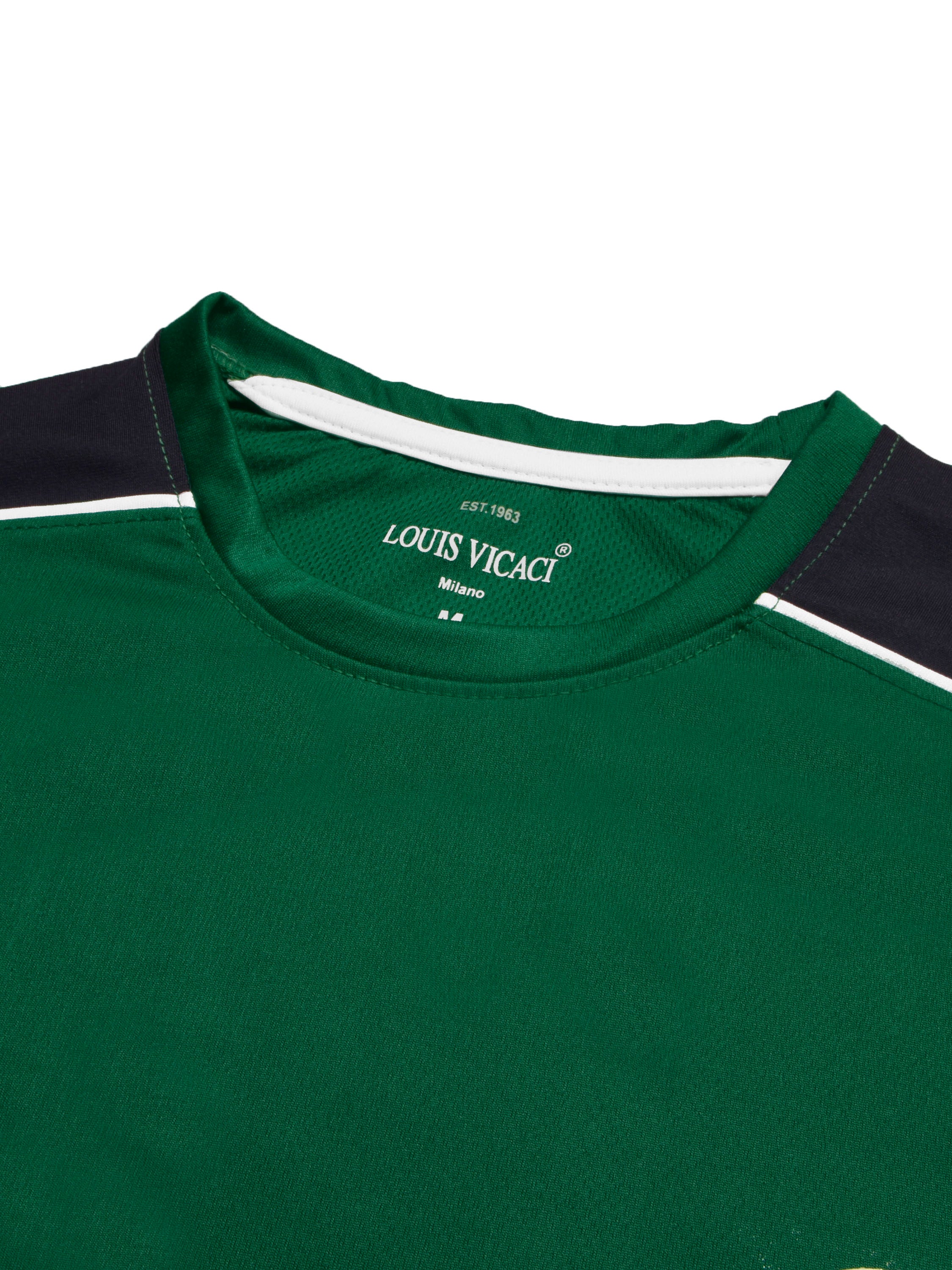 Louis Vicaci Summer Active Wear Tracksuit For Men-Green with Navy Panels-RT2437