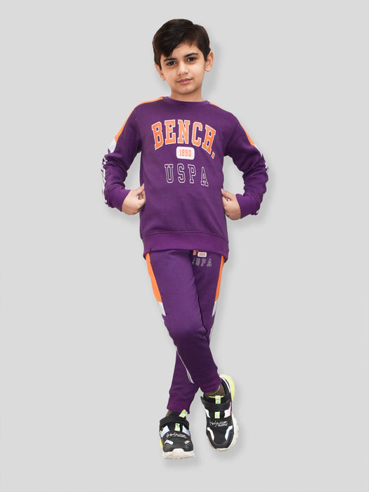 U.S Polo Assn Fleece Tracksuit For Kids-Purple-BR917