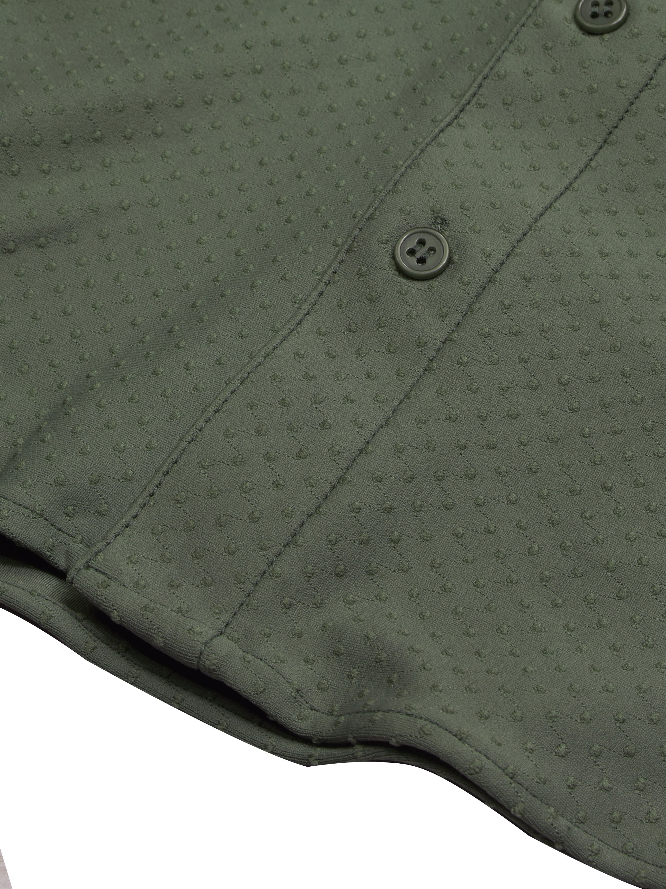 Louis Vicaci Super Stretchy Slim Fit Long Sleeve Summer Formal Casual Shirt For Men-Olive-RT2516