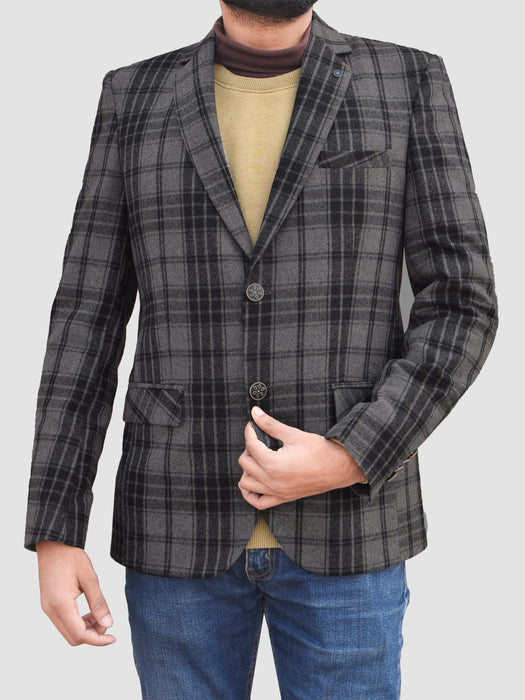 Oxen Premium Slim Fit Checked Blazer For Men-BR14270