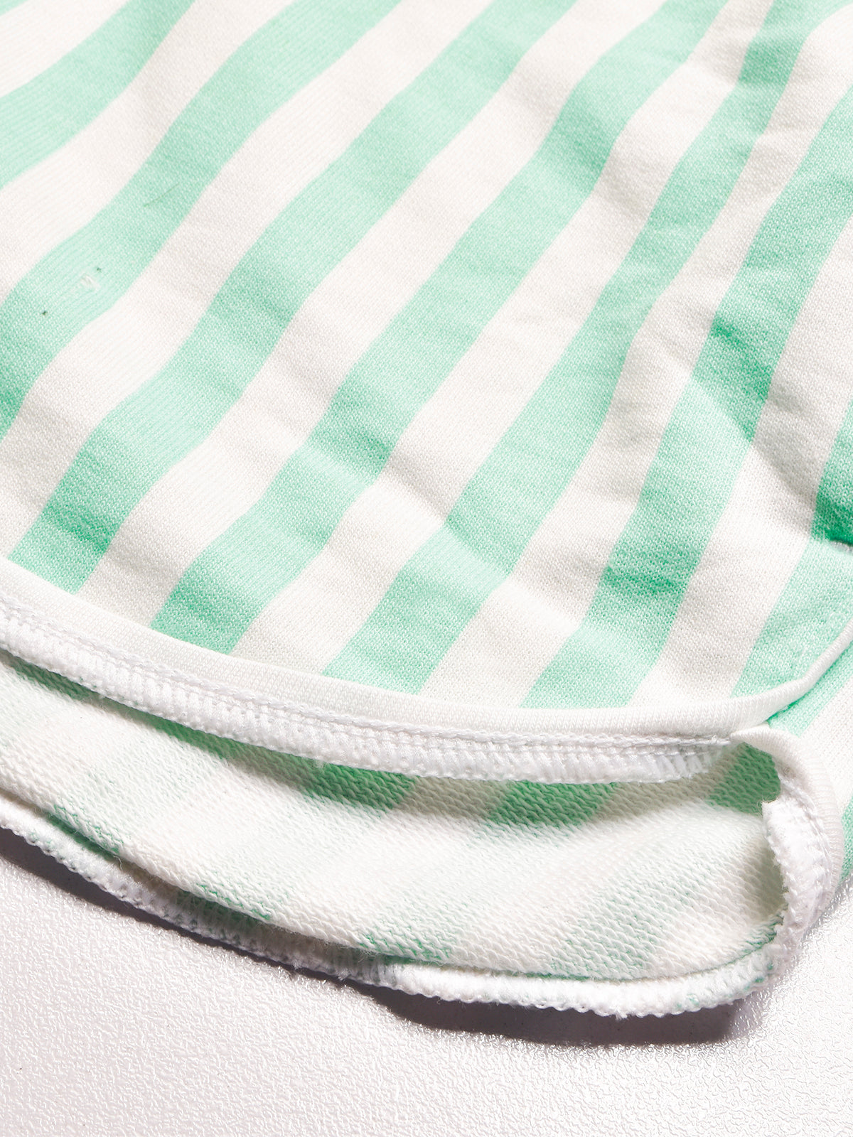 Next Terry Fleece Short Length Terry Short For Ladies-White with Green Stripe-BR968