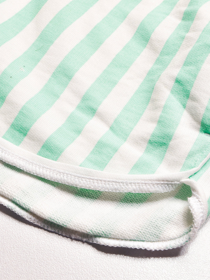 Next Terry Fleece Short Length Terry Short For Ladies-White with Green Stripe-BR968