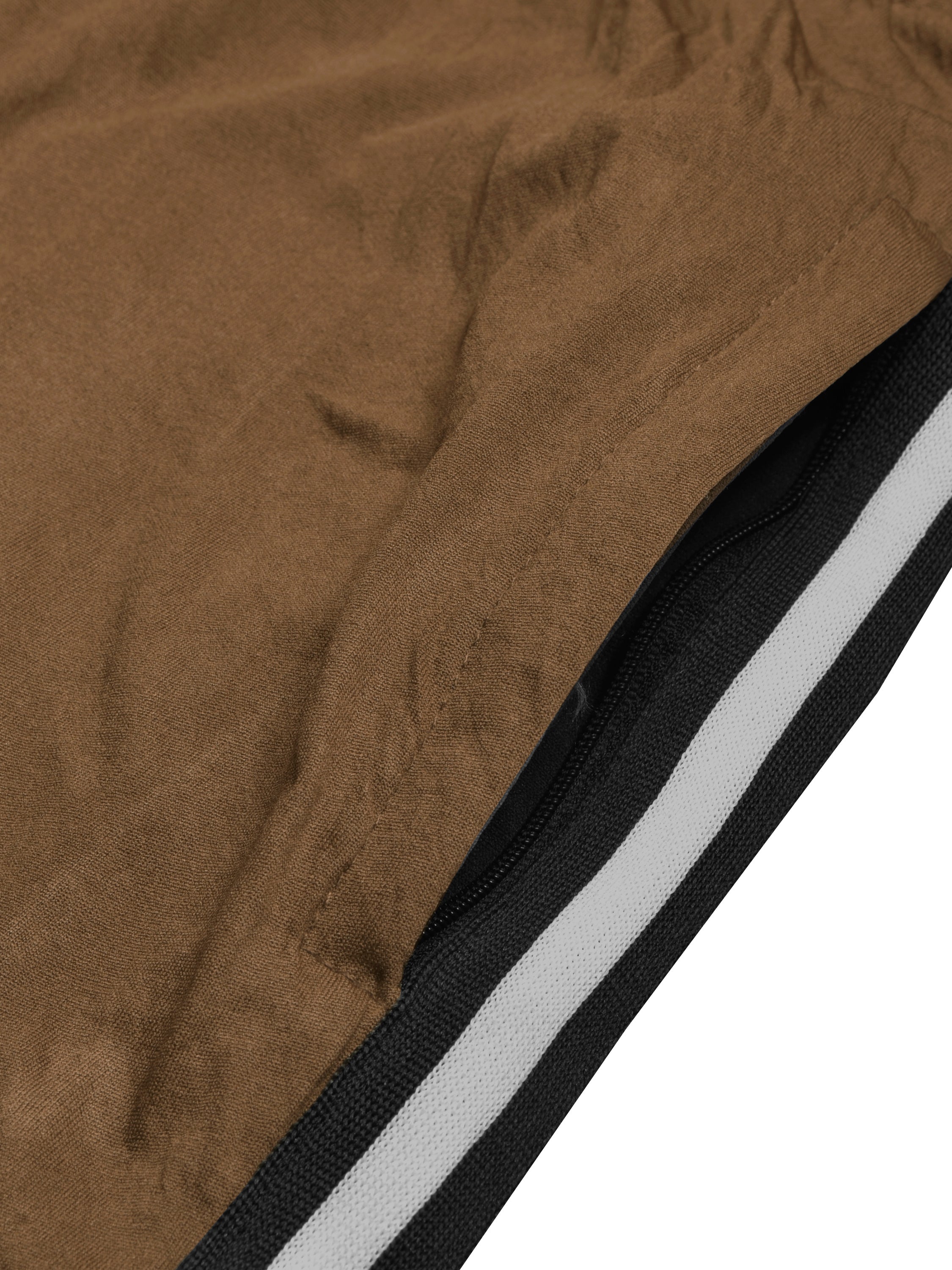 Louis Vicaci Slim Fit Active Wear Summer Trouser For Men-Brown with Navy & White Stripes-SP2511