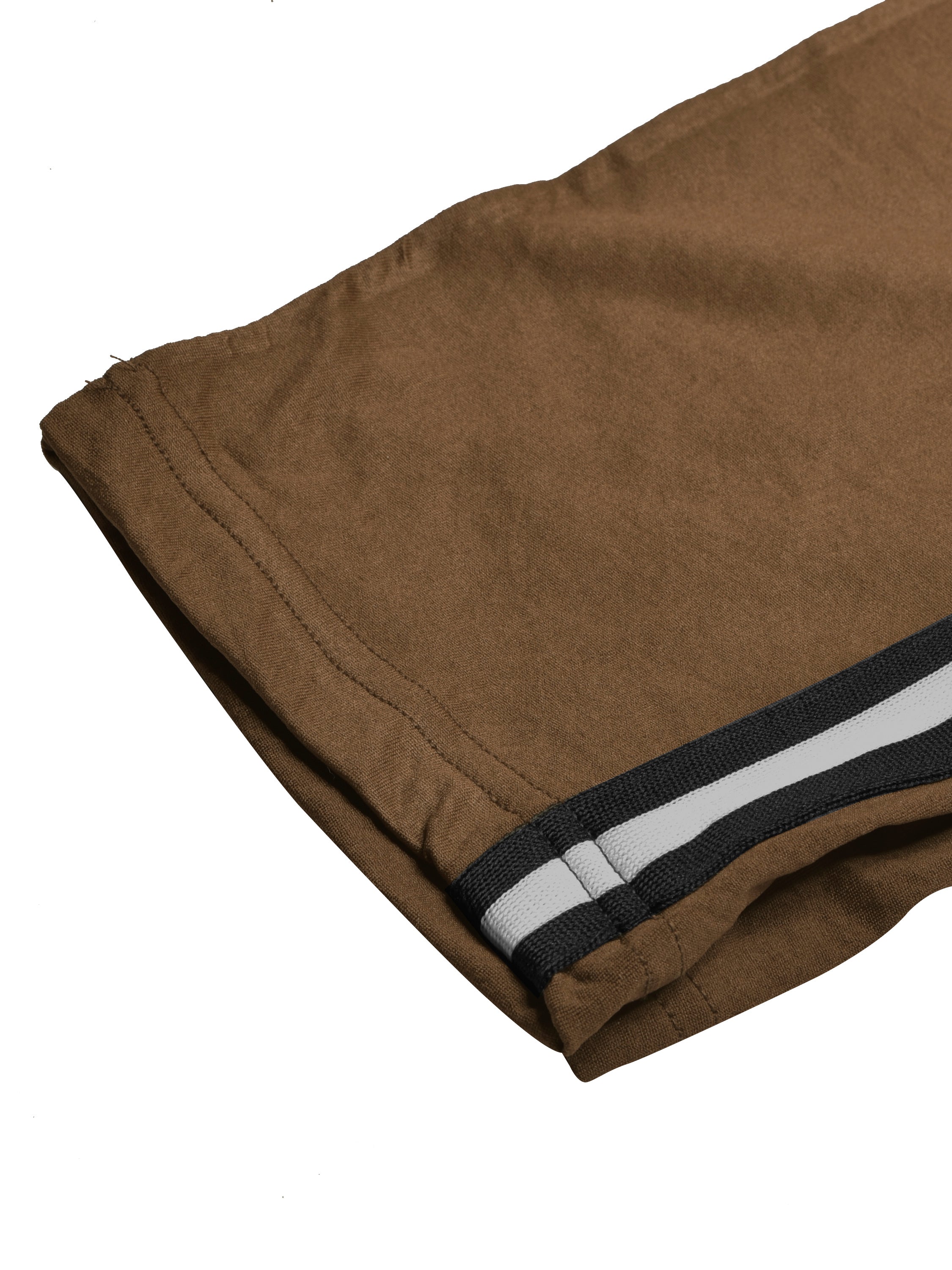 Louis Vicaci Slim Fit Active Wear Summer Trouser For Men-Brown with Navy & White Stripes-SP2511